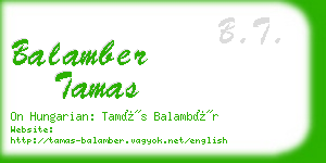 balamber tamas business card